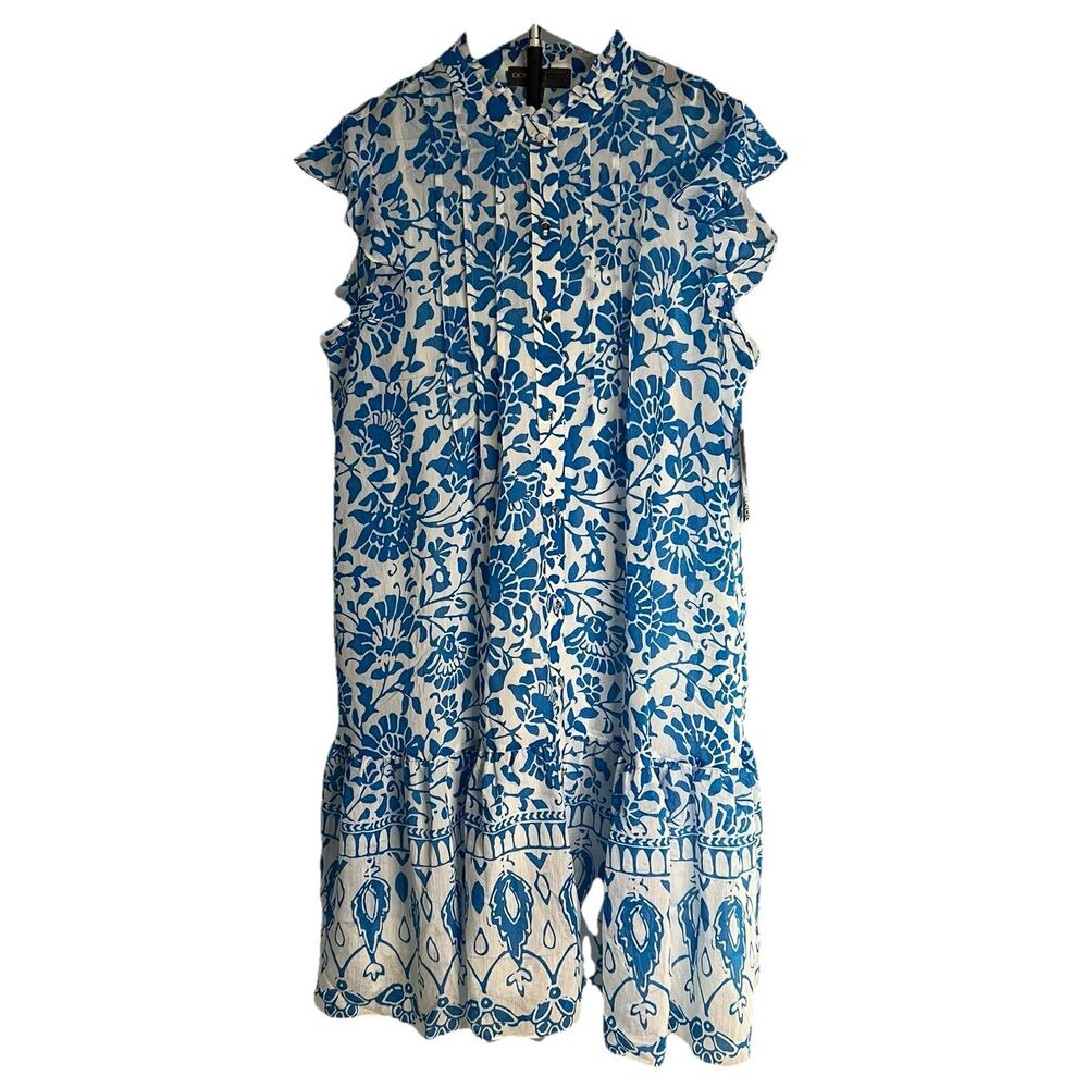 Donna Ricco Women’s Floral Sleeveless Dress Size XL, Cap Ruffle Sleeves, NWT